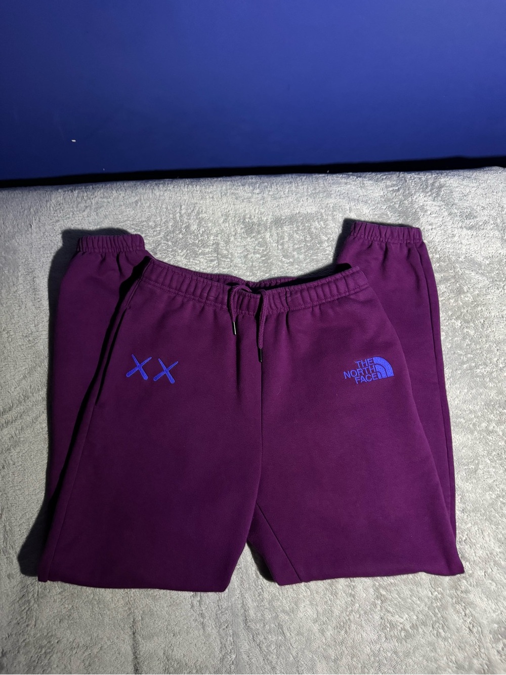 Mens The North Face x KAWS Purple Fleece Jogger Sweatpants